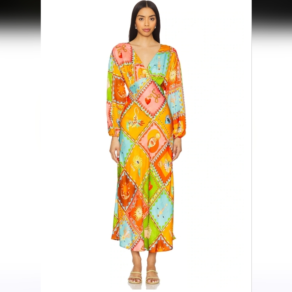 Never Fully Dressed Emma Dress in Multi Midi Womens Size 8 New